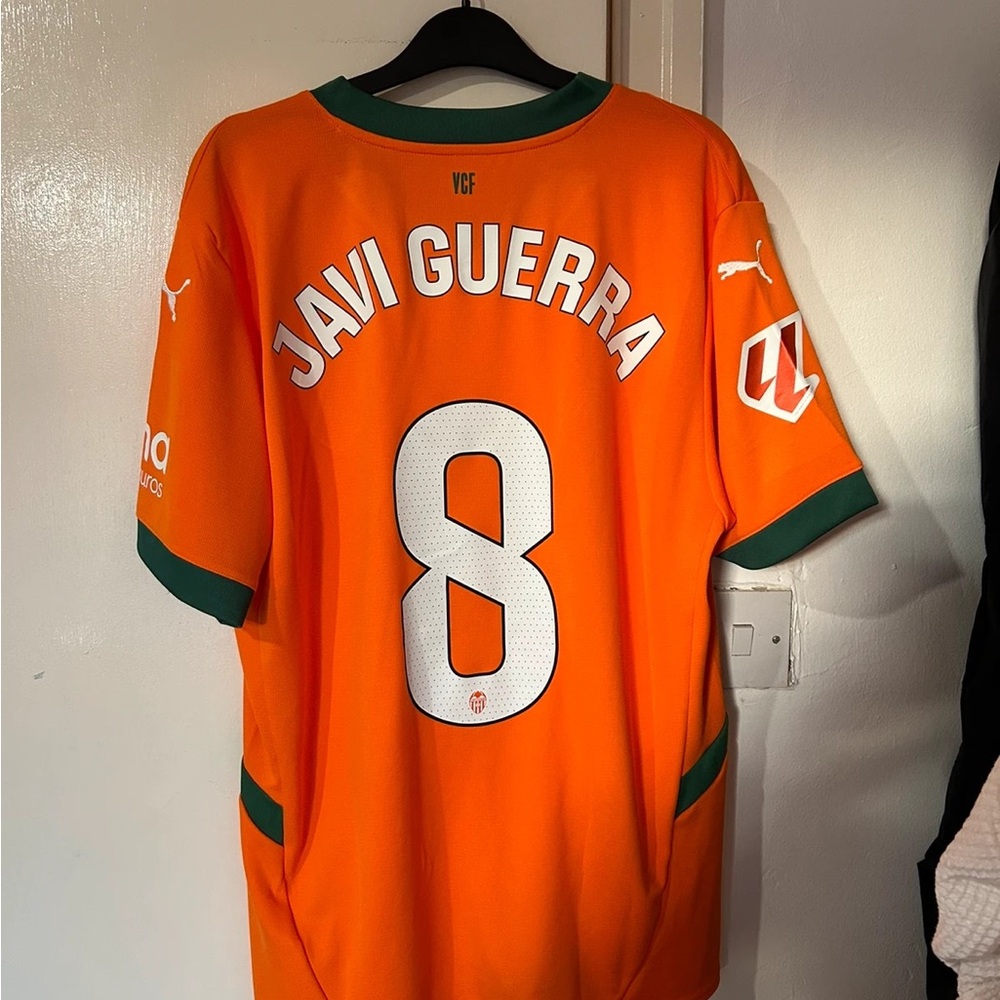 Puma Bright Orange Soccer Jersey with Green Accents